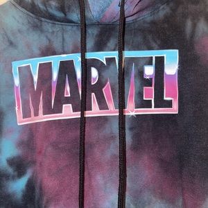 I have a marvel tie dye blue and purple size Xl sweatshirt! Never been worn!